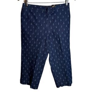 NWT Alfred Dunner Nautical Blue Denim Capri Pants size 10P